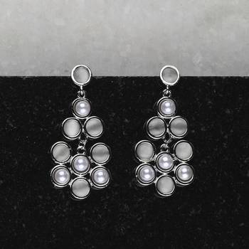Party Wear Silver Pearl Earring For Women Girl 1