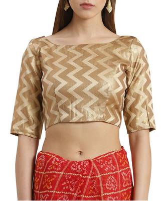 Red printed Chiffon saree with blouse 3