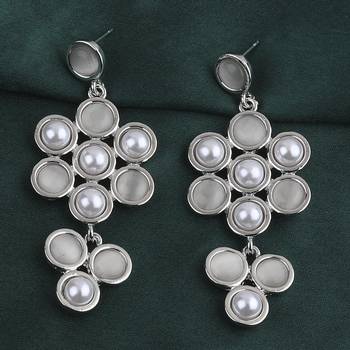 Fashion Stylish Silver Pearl Earring For Women Girl 4