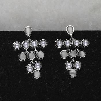 Charm Stylish Silver Pearl Earring For Women Girl 1
