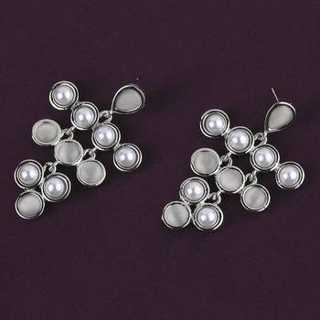 Charm Stylish Silver Pearl Earring For Women Girl 2