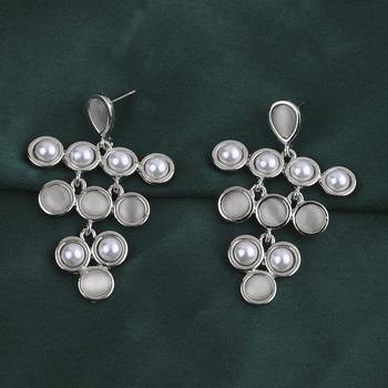 Charm Stylish Silver Pearl Earring For Women Girl 4