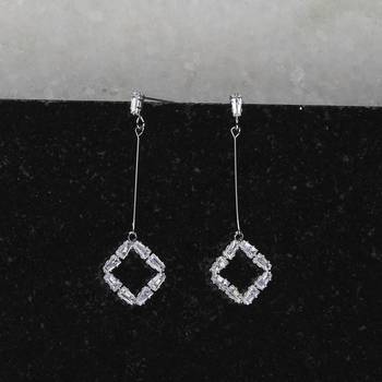 Silver Plated Charm Diamond Dangle Earring For Women Girl 1