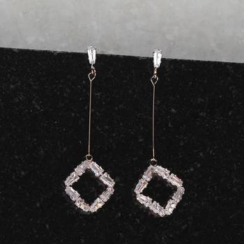 Rose Gold Fashion Diamond Dangle Earring For Women Girl 1