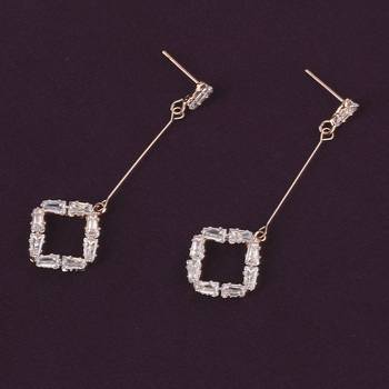 Rose Gold Fashion Diamond Dangle Earring For Women Girl 2
