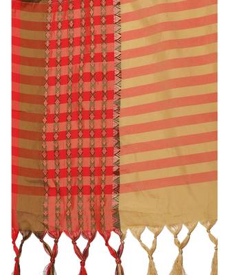 Beige printed Art Silk saree with blouse 4