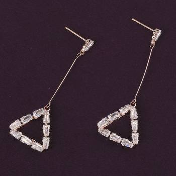 Rose Gold Party Wear Diamond Dangle Earring For Women Girl 2
