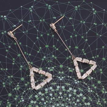 Rose Gold Party Wear Diamond Dangle Earring For Women Girl 3