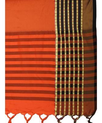 Red printed Art Silk saree with blouse 4