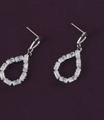 Silver Plated Stylish Party Wear Diamond Stud Earring For Women Girl