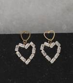 Gold Plated Elegant Party Wear Heart Shape Stud Earring For Women Girl