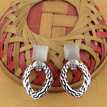 Silver Plated Stylish Diamond Drop Earring For Women Girl 1