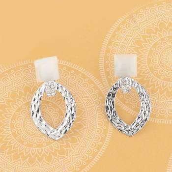 Silver Plated Stylish Diamond Drop Earring For Women Girl 2
