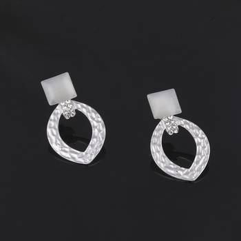 Silver Plated Stylish Diamond Drop Earring For Women Girl 3