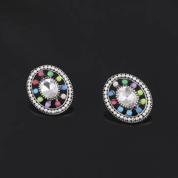 Party Wear Multi Colour Stud Earring For Women Girl 3