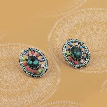 Stylish Party Wear Multi Colour Stud Earring For Women Girl 2