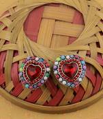Stylish Heart Shape Diamond Multi Colour Stud Earring For Women Girl