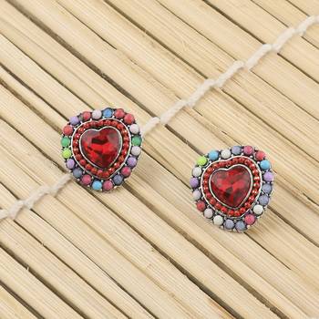 Stylish Heart Shape Diamond Multi Colour Stud Earring For Women Girl 4