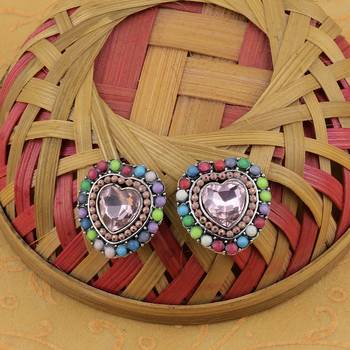 Charm Stylish Heart Shape Diamond Stud Earring For Women Girl 1
