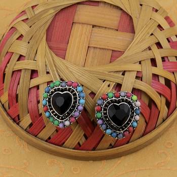 Stylish Heart Shape Diamond Stud Earring For Women Girl 1