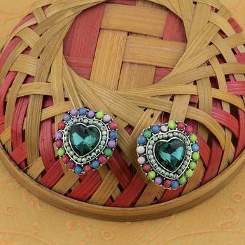 Fancy Stylish Heart Shape Diamond Stud Earring For Women Girl 1