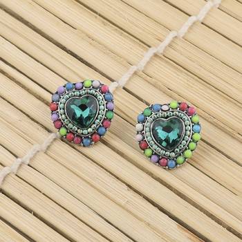 Fancy Stylish Heart Shape Diamond Stud Earring For Women Girl 4