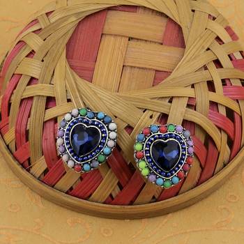 Fashion Party Wear Multi Colour Heart Shape Stud Earring For Women Girl 1