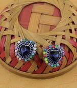 Fashion Party Wear Multi Colour Heart Shape Stud Earring For Women Girl