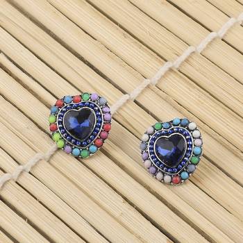 Fashion Party Wear Multi Colour Heart Shape Stud Earring For Women Girl 4