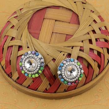 Charm Stylish Party Wear Multi Colour Stud Diamond Earring For Women Girl 1