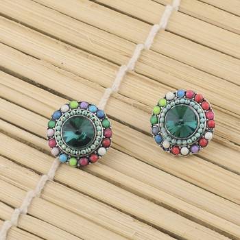 Fancy Party Wear Multi Colour Stud Diamond Earring For Women Girl 4
