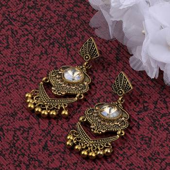 Exclusive Patry Wear Gold Plated Traditional Earring For Women Girl 1