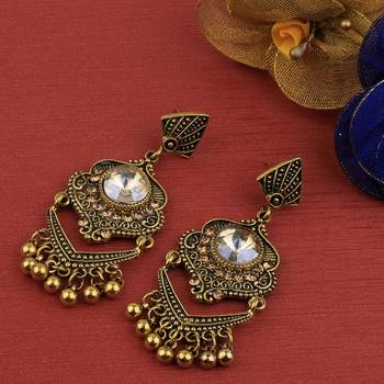Exclusive Patry Wear Gold Plated Traditional Earring For Women Girl 2