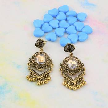 Atrractive Delicated Patry Wear Golden Dangle Earring For Women Girl 4