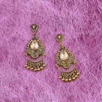 Charm Delicated Patry Wear Golden Dangle Earring For Women Girl 3