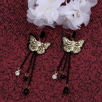 Party Wear Butterfly Designe Long Dangle Earring For Women Girl 1