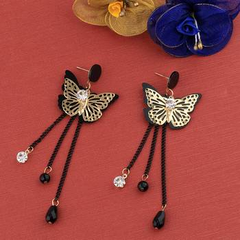 Party Wear Butterfly Designe Long Dangle Earring For Women Girl 2