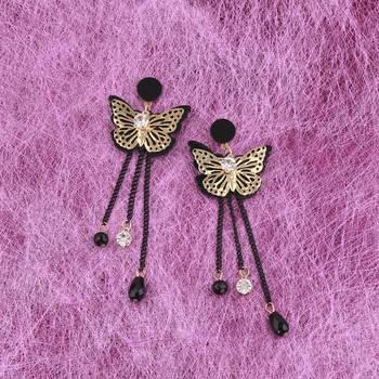 Party Wear Butterfly Designe Long Dangle Earring For Women Girl 3