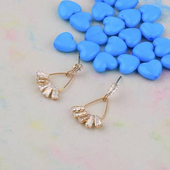 Gold Plated Charm Stylish Stud Earring For Women Girl 4