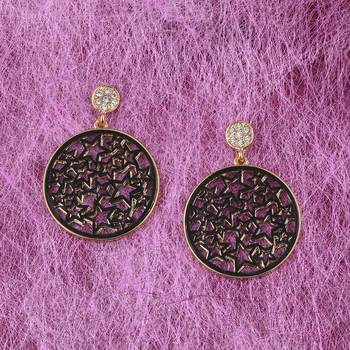 Gold Black Plated Elegant Stylish Earring For Women Girl 3