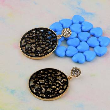 Gold Black Plated Elegant Stylish Earring For Women Girl 4