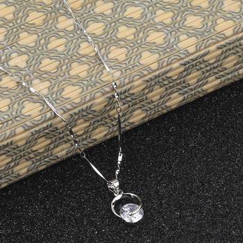 Silver Plated Delicated Stylish Chain Solitaire Diamond Pendant For Women 1