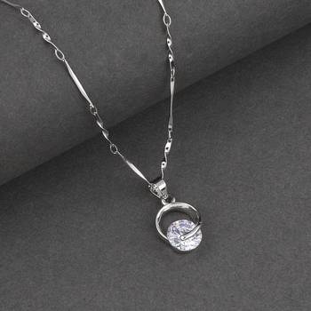 Silver Plated Delicated Stylish Chain Solitaire Diamond Pendant For Women 3