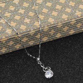 Silver Plated Party Wear Chain With Delicate Solitaire Diamond Pendant For Women 1