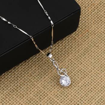 Silver Plated Party Wear Chain With Delicate Solitaire Diamond Pendant For Women 4