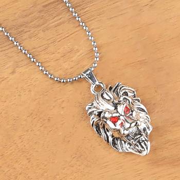 Silverplated Attractive Chain With Lion Design Silver Pendant With Diamond For Man Boy 1