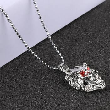 Silverplated Attractive Chain With Lion Design Silver Pendant With Diamond For Man Boy 4