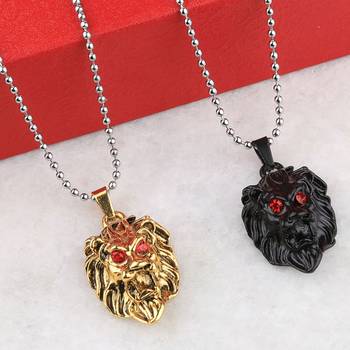 Silver Plated Stylist Chain With Lion Design Combo Chain Pendant For Man Boys-2Piece 4