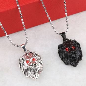 Silver Plated Stylist Chain With Lion Design Combo Chain Pendant For Man Boys-2Piece 4