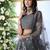 Grey Thread Embroidered With Stone Pasting Net Semi Stitched bridal lehenga